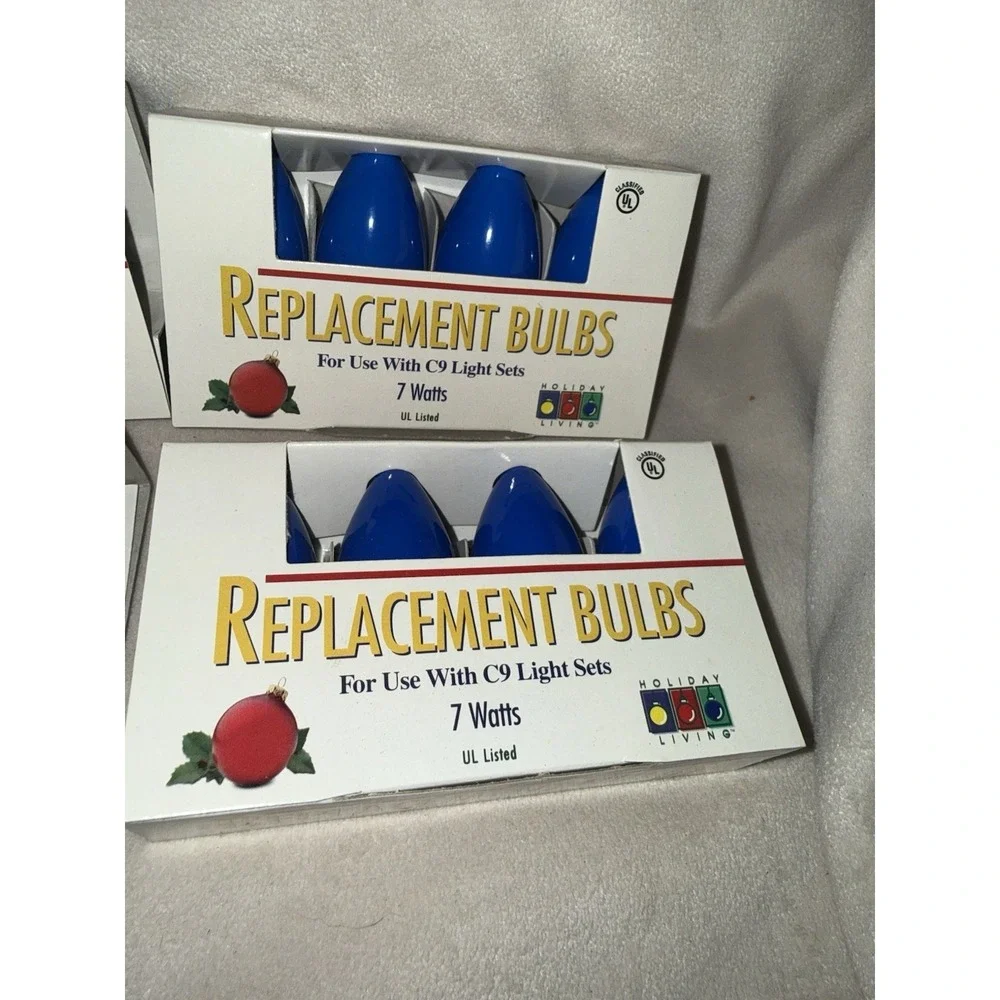 Holiday Living C9 Light Set Replacement Bulbs Multi Color 7 Watts Lot Of 4 Boxes